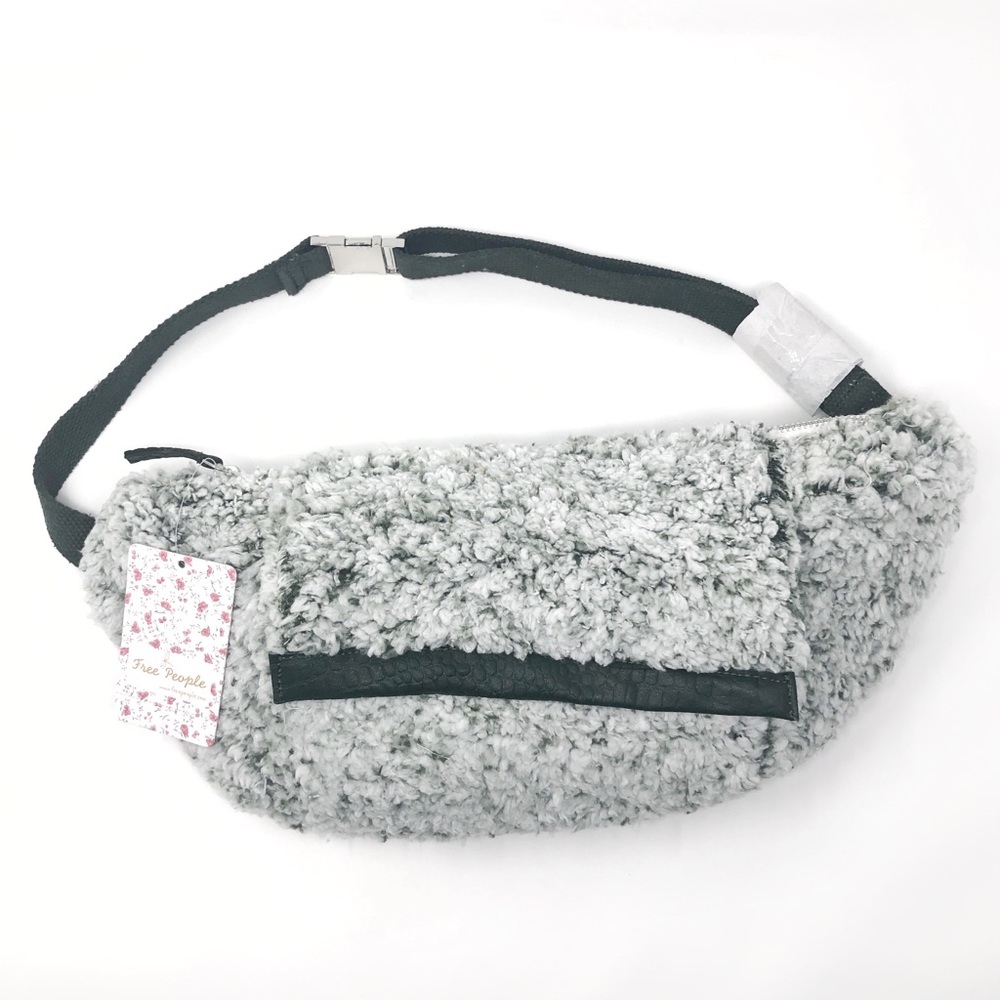 FREE PEOPLE Cozy Up Sling Bag Faux Fur Fanny Pack - Picture 2 of 5
